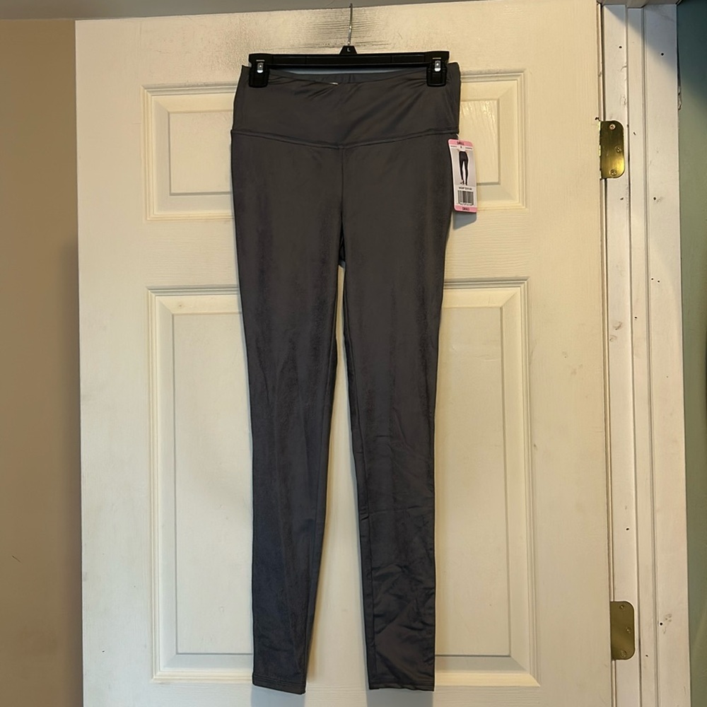 Seven7 Gray Faux Leather Legging Size Small